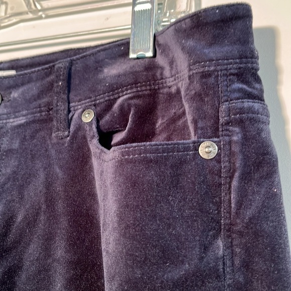 J. JILL Holiday/Office Cotton Velvet Straight Leg 5 Pocket Deep Navy Pant SZ 10P - Picture 4 of 15